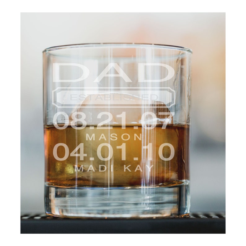 Fathers Day Gift from Wife, Dad Gift from Kids, Dad Birthday Gift, Dad Whiskey Glass, From Daughter, Christmas Gift, Gift for Him,  10oz 