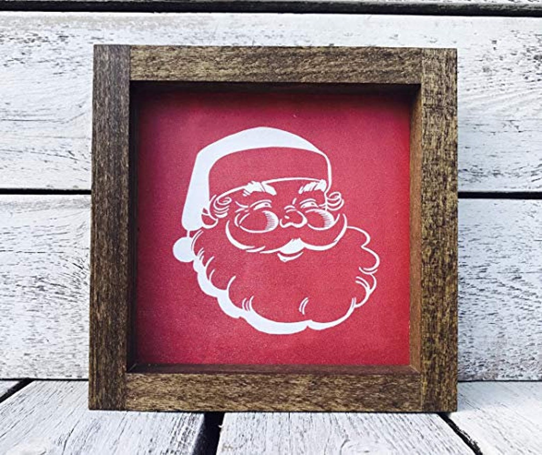 Santa Claus Wall Decor Christmas Decorations Farmhouse Wood Sign With