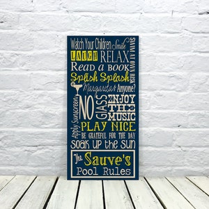 Pool Sign, Personalized Pool Sign, Pool Rule Sign, Swimming Pool Sign ...