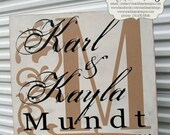 Personalized Bride Gift on Wood or Canvas, Established Date Sign, Wedding Sign Custom Wedding Signs, Vintage Wedding Signs Mundt