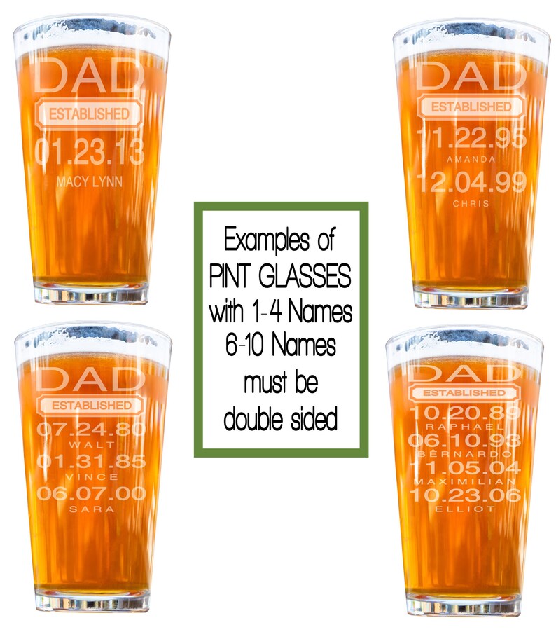 Personalized Beer Glass For Dad Custom Pint Glass Fathers Etsy