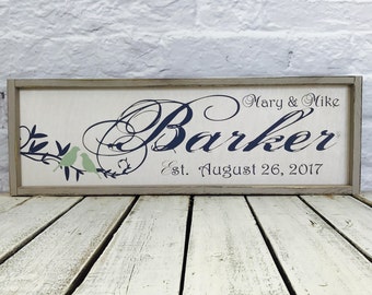 Last Name Sign, Personalized Sign, Family Name Sign, Wedding Gift, Housewarming Gift, Established Sign, Anniversary Gift, Farmhouse Decor