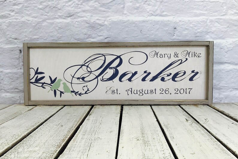 Personalized Family Name Sign Wood Frame Last Image 0