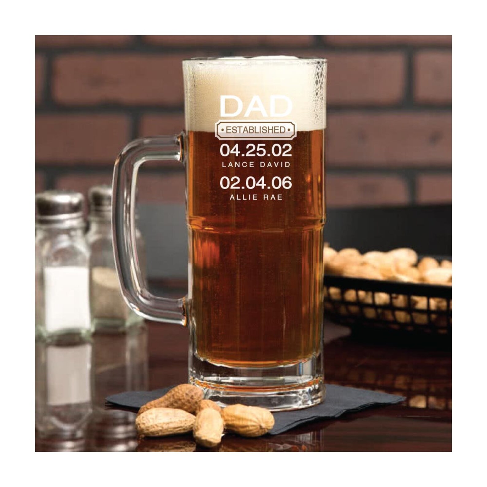 Personalized Beer Glass Beer Glass Dad Est Gift For Dad Dad Etsy