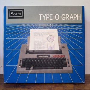 Vintage 1984 Sears Type-O-Graph elektronische penplotter typemachine LXI model 35370 met originele doos Retro Tech 80s tekstverwerker