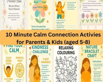Parent Child Bonding Activities Printable | Calm Connection Kit for Kids Age 5–8 | Mindful Parenting