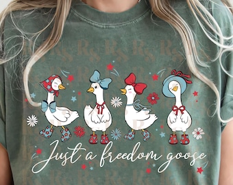Preppy Vaterländische Gans PNG, Kokette Fourth of Jully Duck Sublimationsentwurf