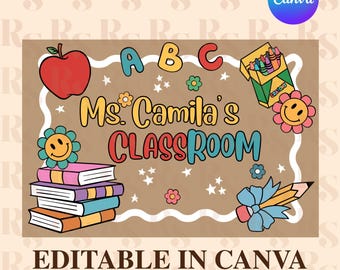 Teacher Appreciation Classroom Banner Template, Editable Canva Design (Digital Download)