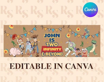 Story Friends Birthday Banner Template, Editable Party Design (Digital Download)