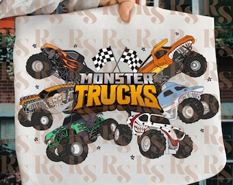 Monster Trucks Sublimation PNG, Cars Png, Boys Tshirt Sublimation file