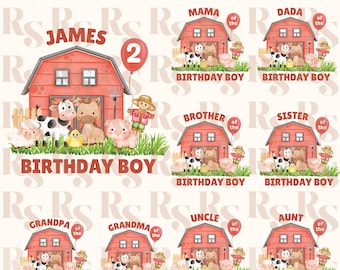 Farm Birthday Boy Sublimation PNG, Birthday Barnyard PNG, Farmhouse Birthday Png, Farm Animal Png, Birthday Boy Png, Farm Boy Png