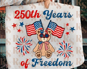 Amerika 250 Jahre Freiheit Coquette Bow PNG (1776-2026) Teddybär PNG - Patriotischer Adler "Wir, das Volk, Unabhängigkeitstag Design."