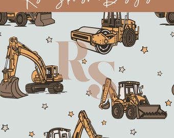 Construction seamless repeat pattern, Boy seamless, Digger, Tractor, Builder, Truck, Excavator, Vehicle, Checkered seamless, commercial use