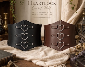 Black Faux Leather Underbust Corset Belt, Gothic Lace-Up Waist Cincher, Medieval Clubwear