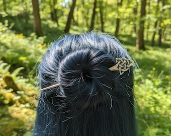 Spinka do włosów z węzłem celtyckim, pałeczka do włosów wikingów, uniwersalne akcesoria w stylu norweskim, prezent na Walentynki, Dzień Matki, urodziny, cosplay LARP