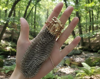 Portamonete medievale in cotta di maglia, borsa in rete metallica, accessorio per costume rinascimentale LARP, borsa per armatura fantasy, rame argento oro