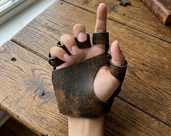 Gants médiévaux en cuir synthétique polyuréthane chevalier samouraï Costume Cosplay accessoire Steampunk mitaines hommes femmes