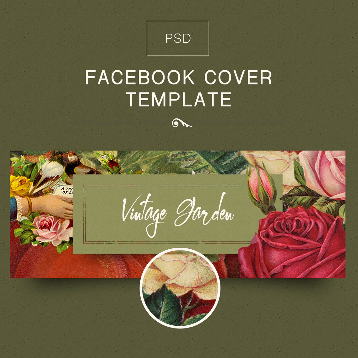 Set of 3 Facebook-2020 Cover Templates. Victorian. Vintage. | Etsy