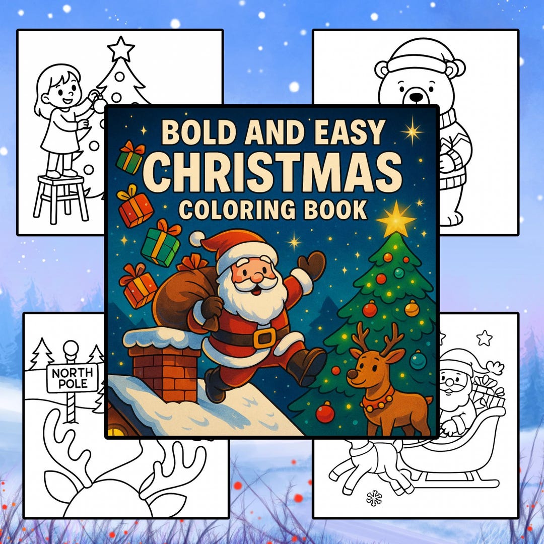40 Christmas Coloring Pages Festive Pages for All Ages - Stress Relief ...