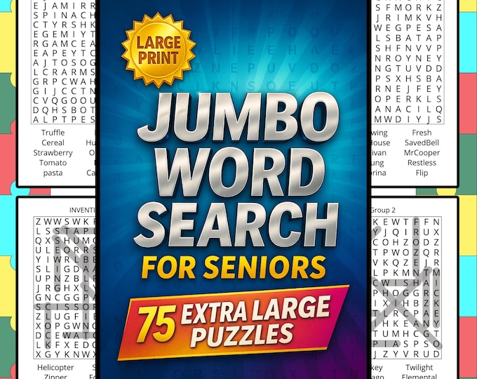 Large Print Word Search | 75 Jumbo Puzzles for Adults, Seniors ...