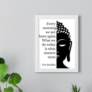 Inspirational Buddha Satin Poster 300gsm Buddha Wallart for Motivation Yoga Decor, Mindfulness Gift, Home Aesthetic, Motivational Art