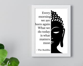 Inspirational Buddha Satin Poster 300gsm Buddha Wallart for Motivation Yoga Decor, Mindfulness Gift, Home Aesthetic, Motivational Art