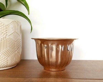 Vintage Small Brass Planter, Brass Bowl, Succulent Planter, Herb Pot, Boho Brass Decor, Farmhouse Decor, Cottagecore, Shelf Table Decor