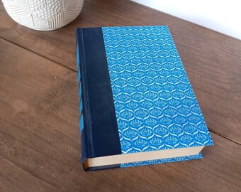 Vintage Readers Digest Condensed Book, Volume 1 1983, Patterned Cover, Blue Navy Decorative Book, Shelf Decor Table Decor