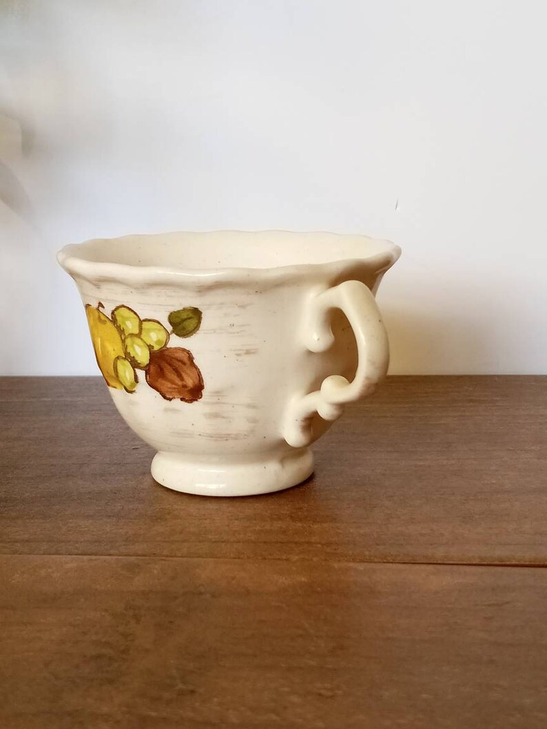 Vintage Cup and Saucer Sets, Teacups, Coffee Mugs, Fruit Basket, Vernon Ware by Metlox, California Pottery, Farmhouse Kitchen, Cottagecore image 5