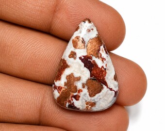 Cabochão de pedra dolomita de cobre natural, gema de cobre marrom, para confecção de joias. 25x18x6mm