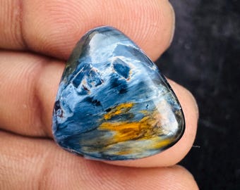 Blue And Gold Pietersite Gemstone Handmade Polished Cabochon.