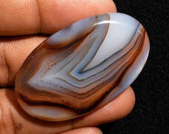 Cabochão de ágata natural de Montana para confecção de pingentes e joias (44x26x5mm)
