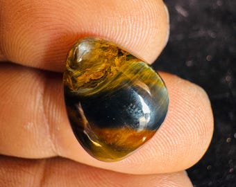 Black And Golden Pieterite Cabochon Unique Gem For Jewelry Crafts.
