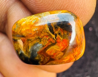 Golden Pietersite Gemstone Cabochon, Stormy Quartz (16x12x4mm)