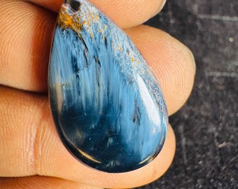 Natural Pear Pietersite Gemstone Stormy Gem For Pendant Or Necklace.