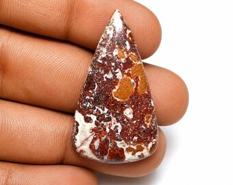Cabochão de dolomita natural cor de cobre, gema de dolomita polida, pedra marrom acobreada. 35x20x5mm