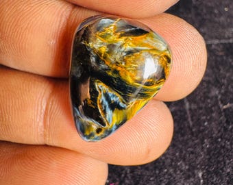 Natural Pietersite Cabochon Swirling Gem For Chakra Jewelry.