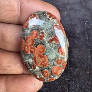Erdnuss Obsidian Cabochon Edelstein für die Schmuckherstellung | Orb Muster (38x25x6mm)