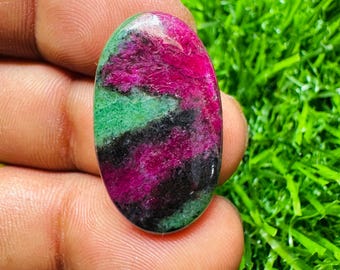 Natural Oval Shape Ruby Zoisite Gemstone Ultimate Gem For Jewelry Crafts.