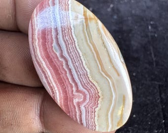 Rhodochrosite Cabochon Pink Banded Gemstone Designer Gem For Jewelry Making.