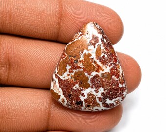 Cabochão de pedra dolomita de cobre natural, gema de cobre marrom, para confecção de joias. 29x24x6mm