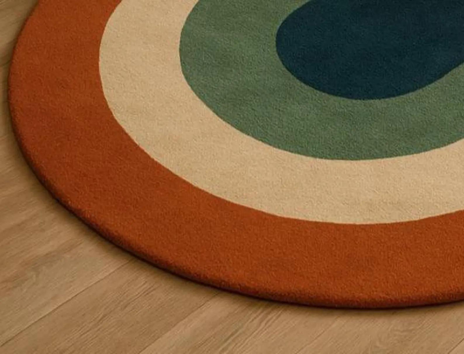 Retro Oval Area Rug, Mid Century Modern, Multicolor Carpet - Etsy