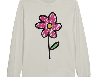 Sketchy Stemmed Flower Unisex Longsleeve T-shirt