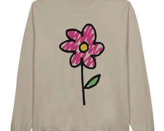 Sketchy stemmed flower unisex Crewneck Sweatshirt