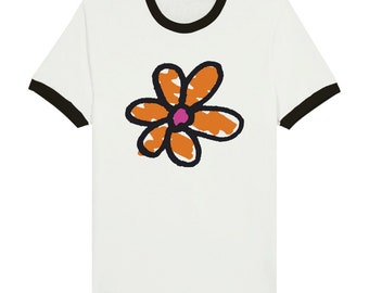 Sketchy Flower Ringer T-shirt