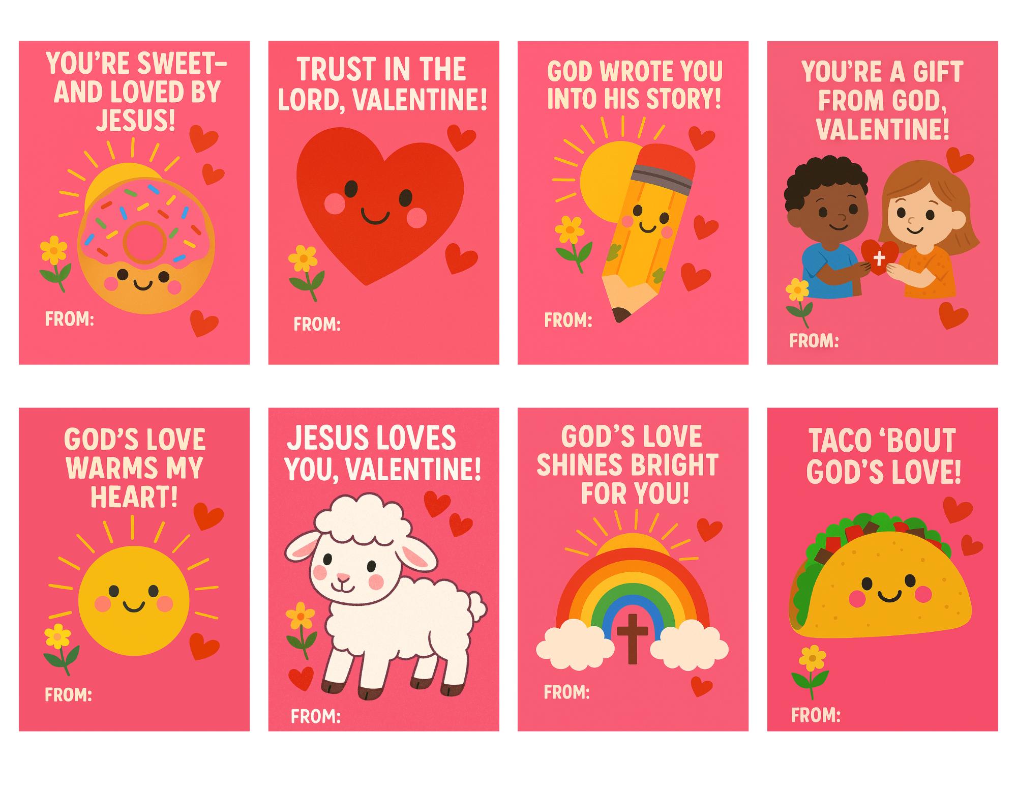 Christian Valentine Cards for Kids – Printable Faith-based Classroom ...