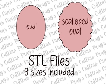 Oval & ausgebogten Cookie Cutter STL Dateien (Digital Download)