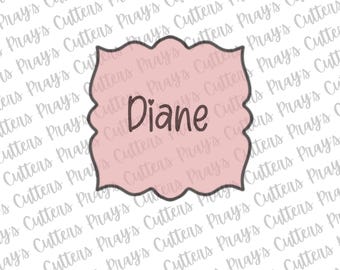 Custom Plaque Cookie Cutter: 3D Printed Diane Design