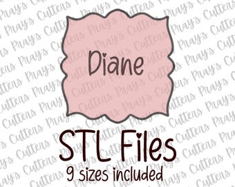 Custom Plaque Cookie Cutter STL File - 9 Sizes (Digital Download)