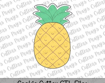 Cortador de galletas con forma de piña (archivo STL/para impresión 3D, descarga instantánea)